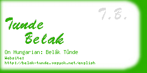 tunde belak business card